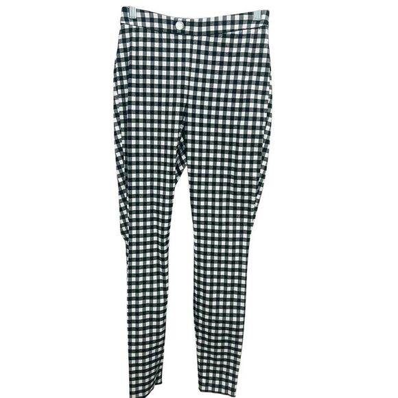 INC international concepts black white checkered pull on skinny pant size 4 - Picture 3 of 7
